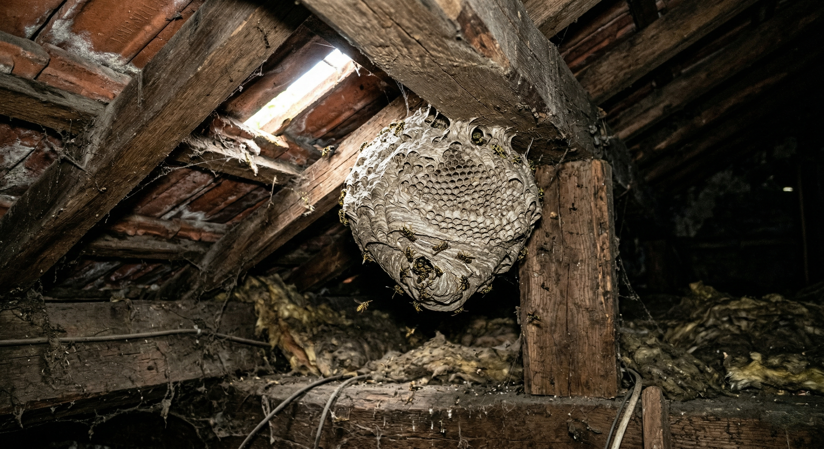 Nid de guêpes dans une grange — Marlenheim