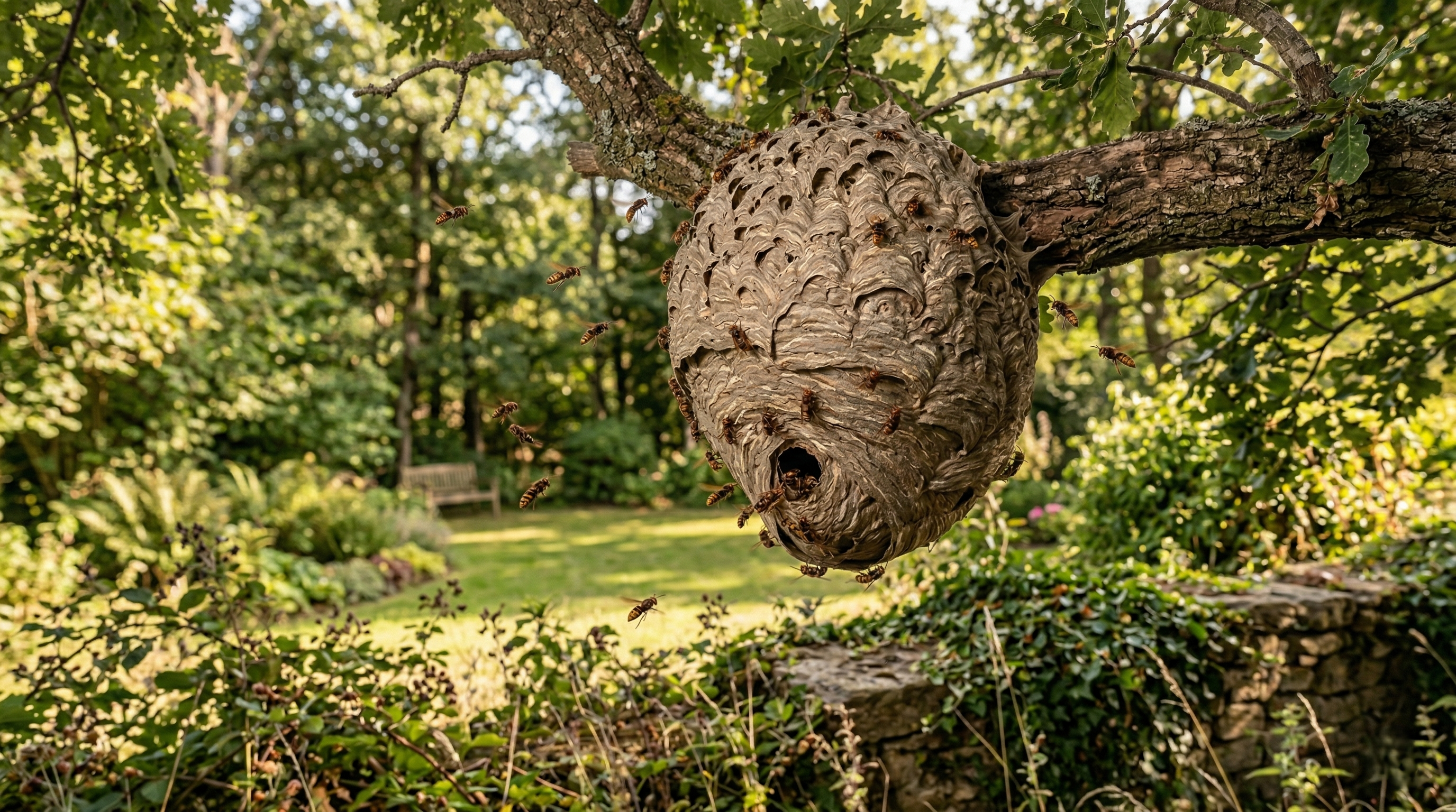 Nid de frelons près d'un enclos à chevaux — Kirchheim